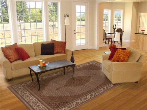 Tabriz Beige Hand Knotted 81 X 101 Area Rug 250-19618 Image 4