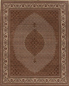 Indian Tabriz Beige Rectangle 8x10 ft Wool Carpet 19618