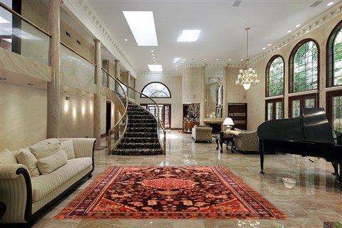 Heriz Black Hand Knotted 77 X 102 Area Rug 100-19640 Image 1