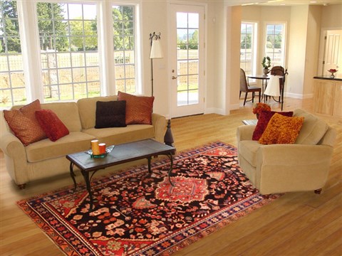 Heriz Black Hand Knotted 77 X 102 Area Rug 100-19640 Image 4