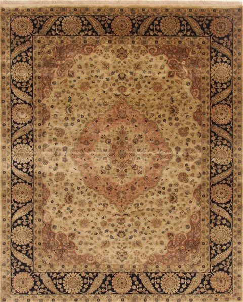 Tabriz Beige Hand Knotted 80 X 1011 Area Rug 250-19652 Image 0