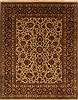 Kashan Beige Hand Knotted 82 X 100 Area Rug 250-19663 Thumb 0
