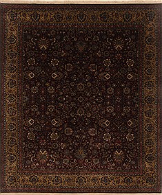 Indian Mashad Red Rectangle 8x10 ft Wool Carpet 19669