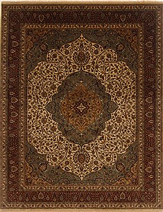 Indian Tabriz Beige Rectangle 8x10 ft Wool Carpet 19679