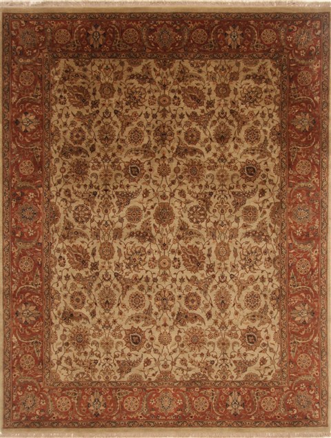 Kashan Beige Hand Knotted 711 X 103 Area Rug 250-19680 Image 0