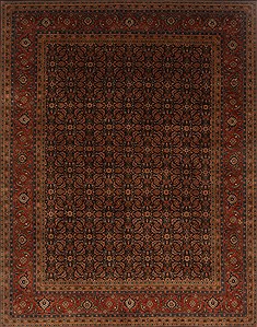 Indian Herati Blue Rectangle 8x10 ft Wool Carpet 19683