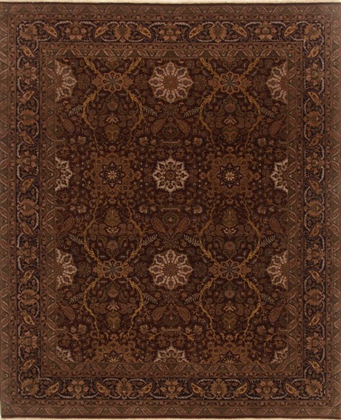 Mashad Brown Hand Knotted 81 X 98 Area Rug 250-19684 Image 0