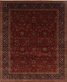 Indian Kashmar Red Rectangle 8x10 ft Wool Carpet 19691