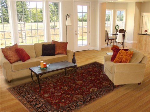 Sarouk Red Hand Knotted 80 X 103 Area Rug 250-19694 Image 4