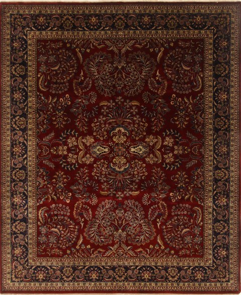Sarouk Red Hand Knotted 82 X 100 Area Rug 250-19709 Image 0