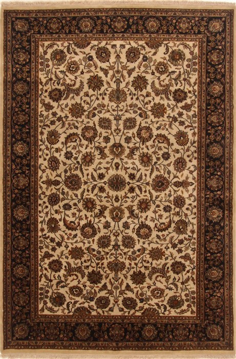 Kashan Beige Hand Knotted 61 X 811  Area Rug 250-19711 Image 0