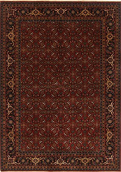Indian Herati Red Rectangle 6x9 ft Wool Carpet 19718