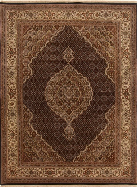 Tabriz Black Hand Knotted 61 X 81  Area Rug 100-19720 Image 0