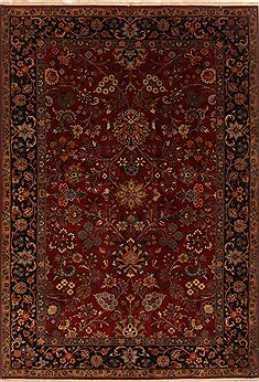 Indian sarouk Red Rectangle 6x9 ft Wool Carpet 19735