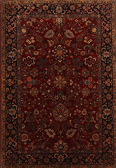 Indian sarouk Red Rectangle 6x9 ft Wool Carpet 19739