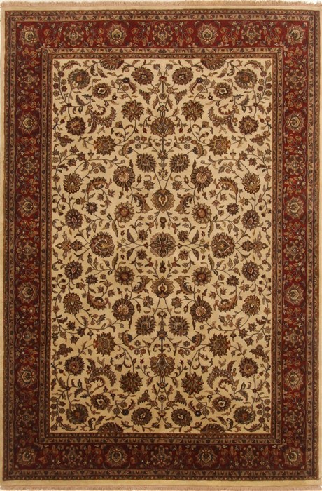 Kashan Beige Hand Knotted 60 X 811  Area Rug 250-19742 Image 0
