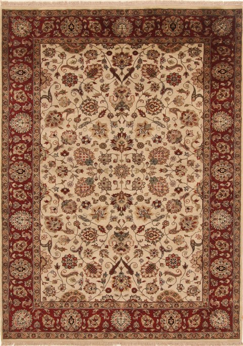 Kashan Beige Hand Knotted 61 X 86  Area Rug 250-19745 Image 0
