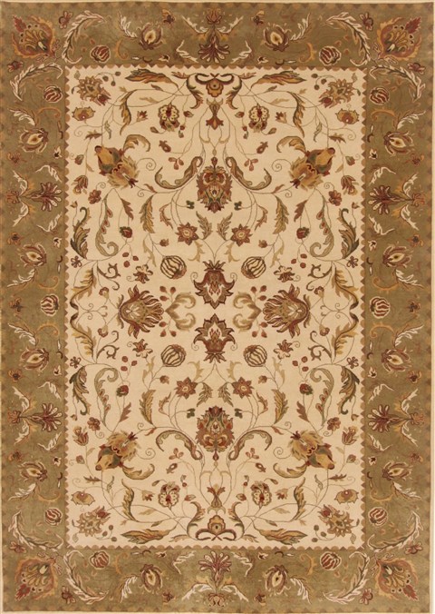 Kashan Beige Hand Knotted 62 X 811  Area Rug 250-19746 Image 0