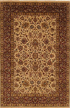 Kashan Beige Hand Knotted 5'10" X 8'11"  Area Rug 250-19748
