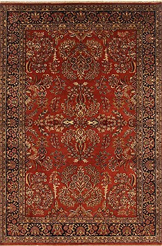 Indian sarouk Red Rectangle 6x9 ft Wool Carpet 19749
