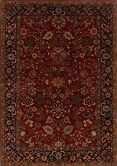 Indian sarouk Red Rectangle 6x9 ft Wool Carpet 19750