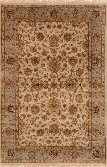 Kashan Beige Hand Knotted 60 X 92 Area Rug 250-19753 Image 0