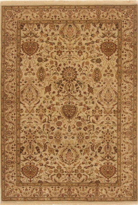 Agra Beige Hand Knotted 60 X 89 Area Rug 250-19780 Image 0