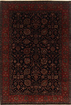 Indian Tabriz Blue Rectangle 6x9 ft Wool Carpet 19784