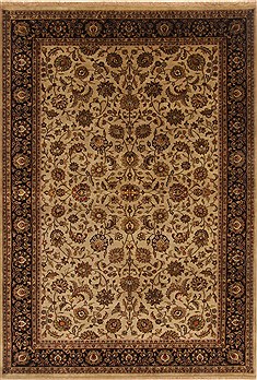 Kashan Beige Hand Knotted 6'0" X 8'10"  Area Rug 250-19788