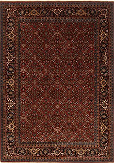 Indian Herati Red Rectangle 6x9 ft Wool Carpet 19791