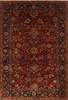 Indian sarouk Red Rectangle 6x9 ft Wool Carpet 19795