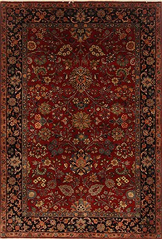Indian sarouk Red Rectangle 6x9 ft Wool Carpet 19795