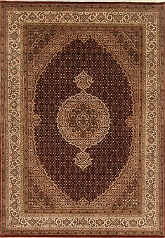 Tabriz Brown Hand Knotted 5'10" X 8'6"  Area Rug 250-19798