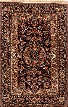 Chinese Kerman Red Rectangle 6x9 ft Wool Carpet 19807