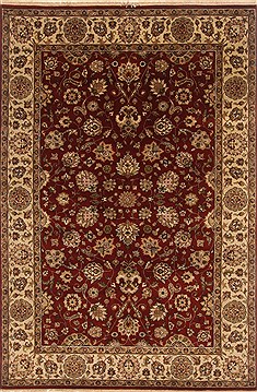 Kashan Red Hand Knotted 5'11" X 8'11"  Area Rug 250-19808