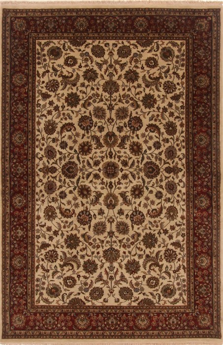 Kashan Beige Hand Knotted 60 X 91 Area Rug 250-19811 Image 0