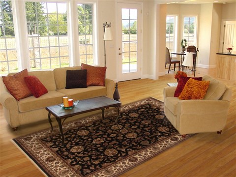 Tabriz Black Hand Knotted 64 X 94 Area Rug 250-19814 Image 4