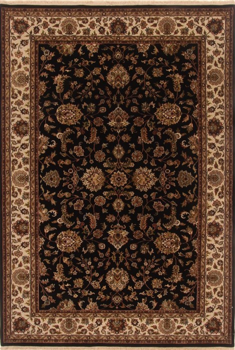 Tabriz Black Hand Knotted 64 X 94 Area Rug 250-19814 Image 0