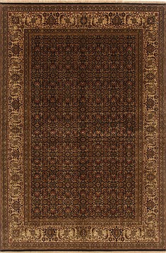 Indian Herati Black Rectangle 6x9 ft Wool Carpet 19815