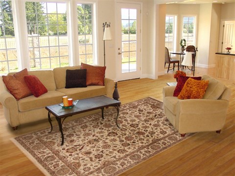 Kashan Beige Hand Knotted 60 X 90 Area Rug 250-19819 Image 4