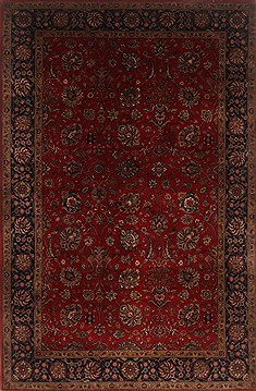 Indian Tabriz Red Rectangle 6x9 ft Wool Carpet 19824