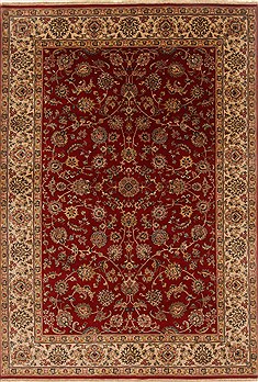 Isfahan Red Hand Knotted 6'1" X 8'10"  Area Rug 250-19830