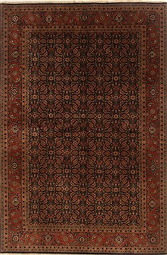 Indian Herati Black Rectangle 6x9 ft Wool Carpet 19832