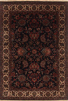 Indian Kashmar Blue Rectangle 4x6 ft Wool Carpet 19844