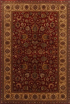 Indian Tabriz Red Rectangle 4x6 ft Wool Carpet 19851