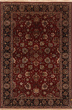 Indian Kashan Red Rectangle 4x6 ft Wool Carpet 19864