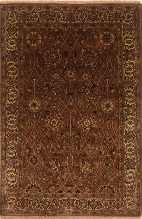 Tabriz Brown Hand Knotted 40 X 60 Area Rug 250-19873 Image 0