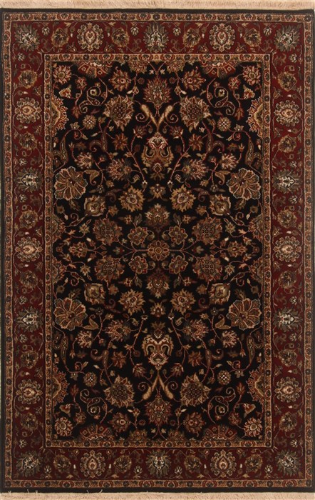 Kashan Black Hand Knotted 41 X 61 Area Rug 250-19874 Image 0