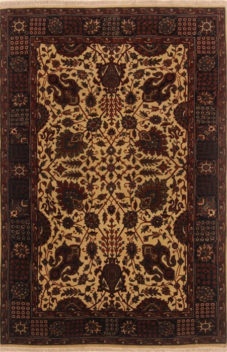 Tabriz Beige Hand Knotted 41 X 61 Area Rug 250-19876 Image 0