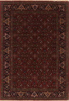Indian Herati Red Rectangle 4x6 ft Wool Carpet 19878